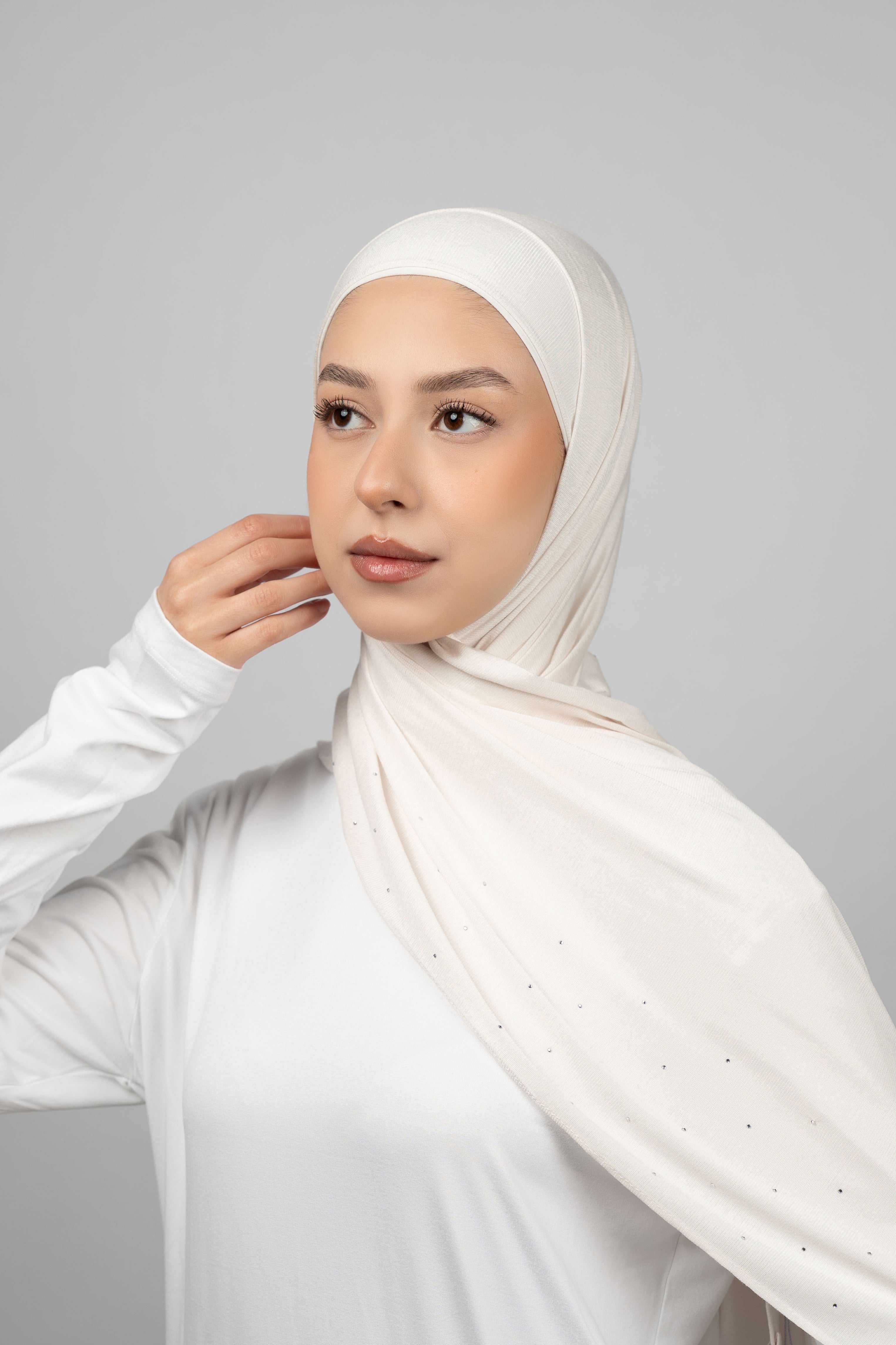 Cotton Stretch With Stones  Voile