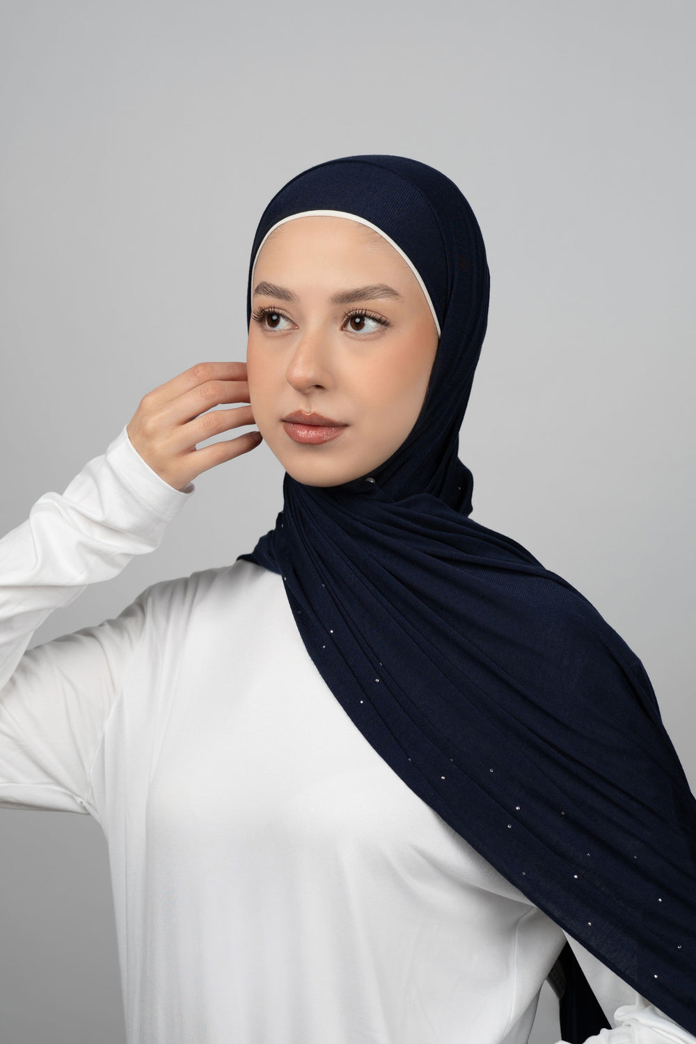 Cotton Stretch With Stones  Voile