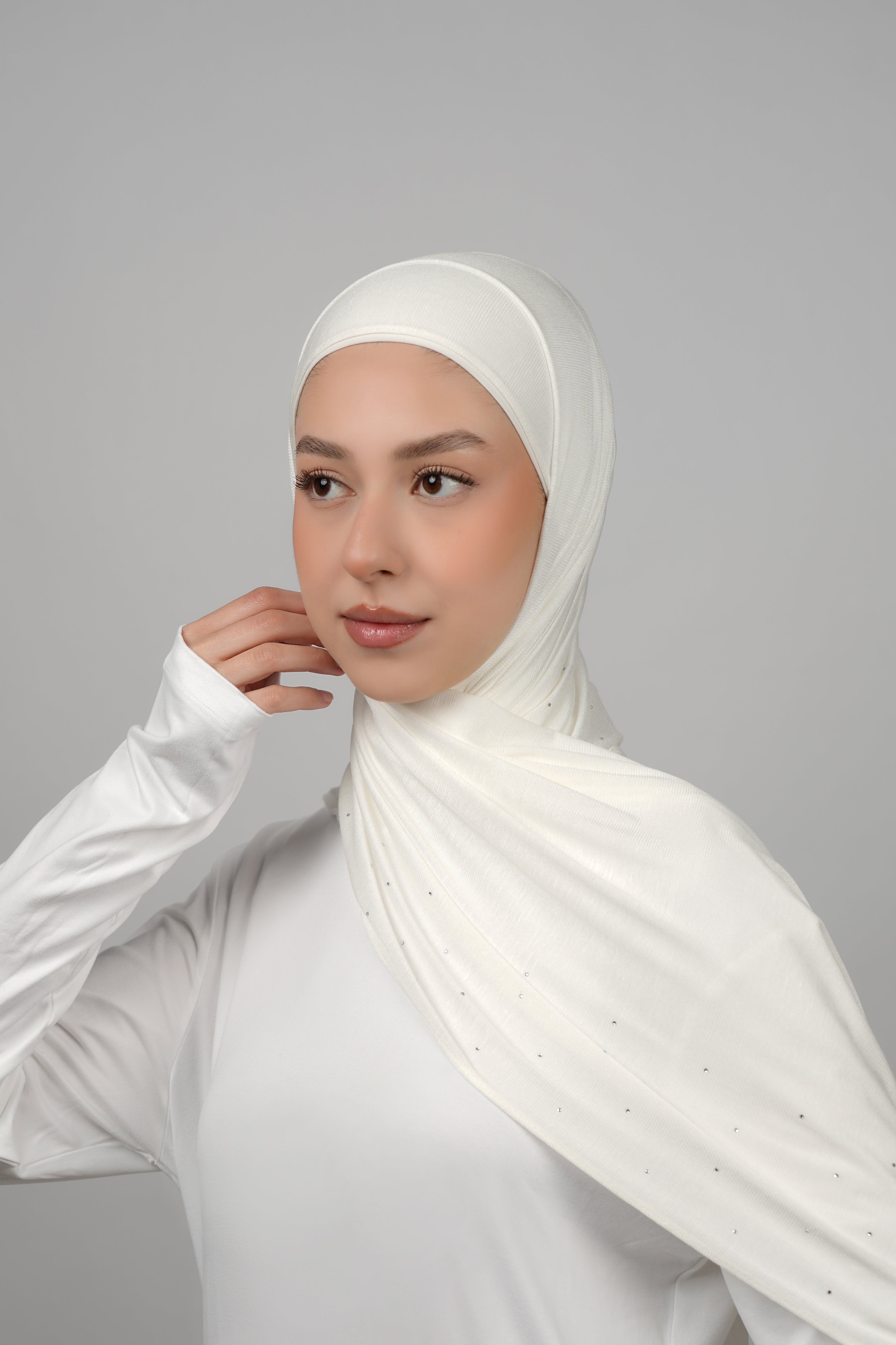 Cotton Stretch With Stones  Voile
