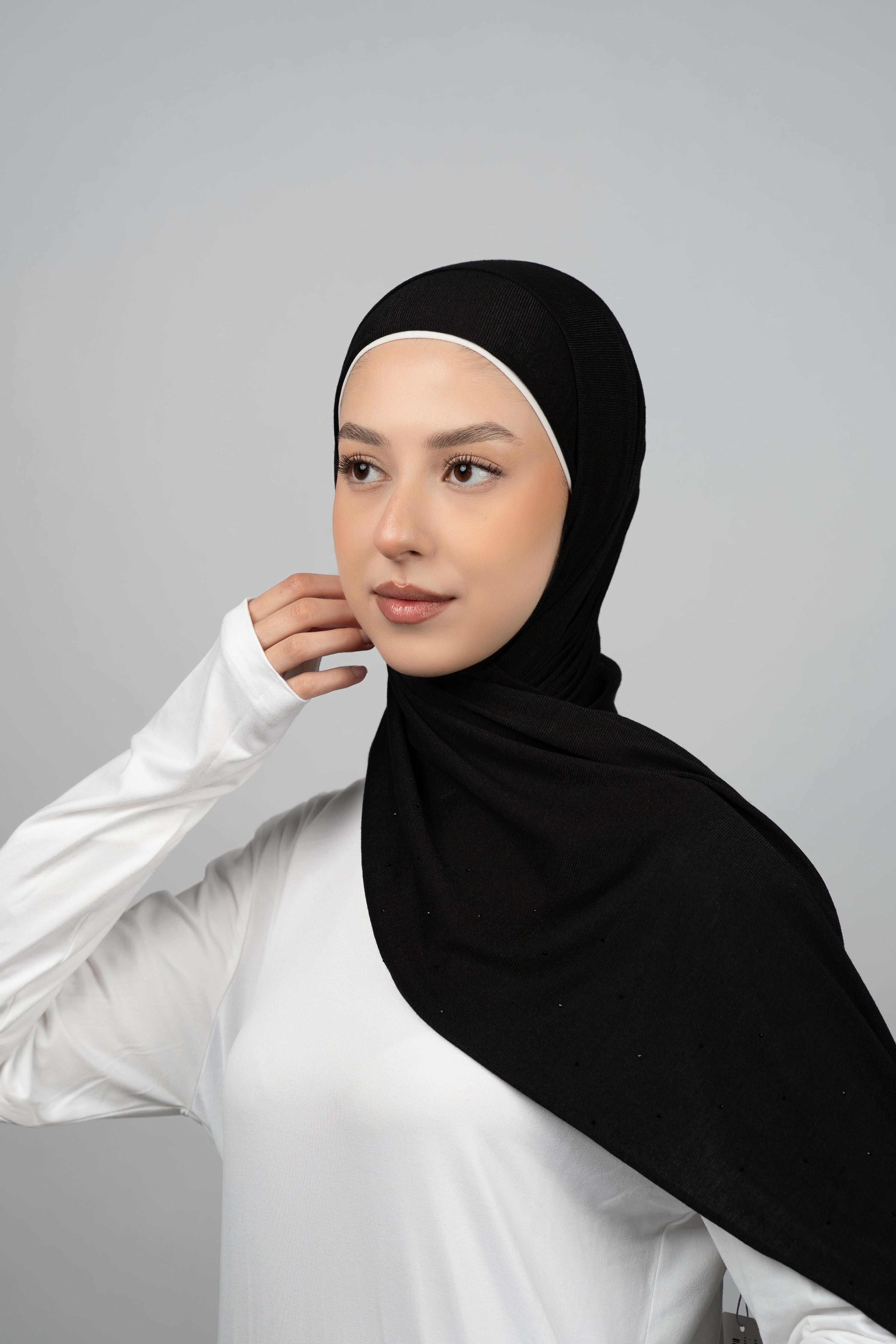 Cotton Stretch With Stones  Voile