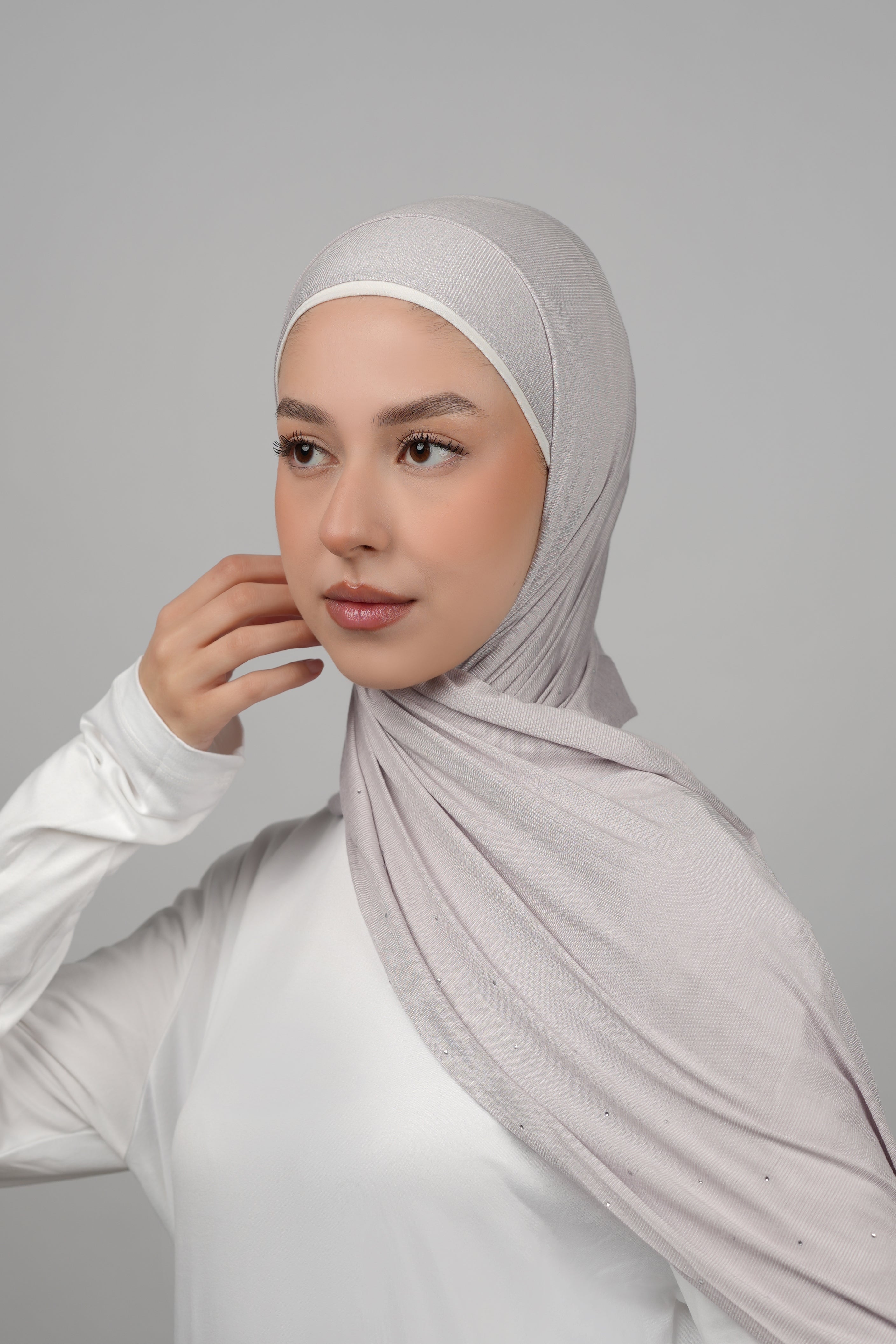 Cotton Stretch With Stones  Voile