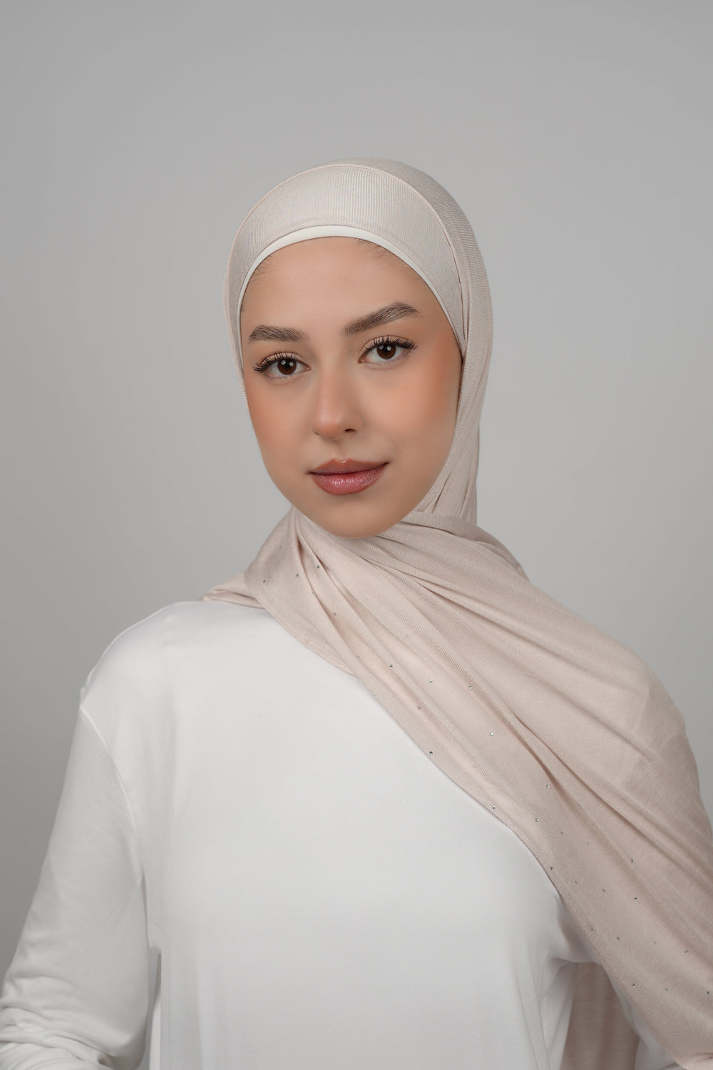 Cotton Stretch With Stones  Voile