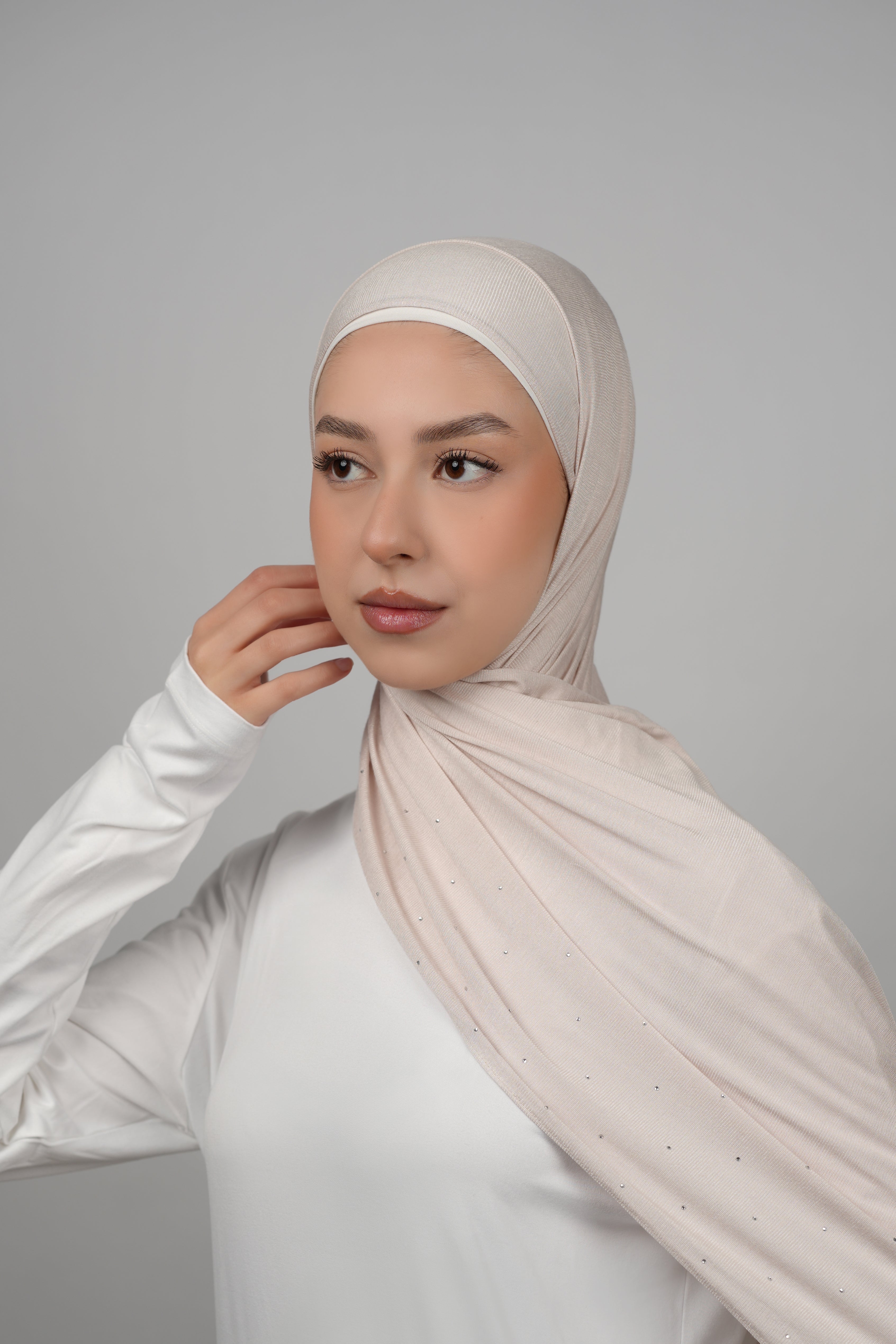 Cotton Stretch With Stones  Voile