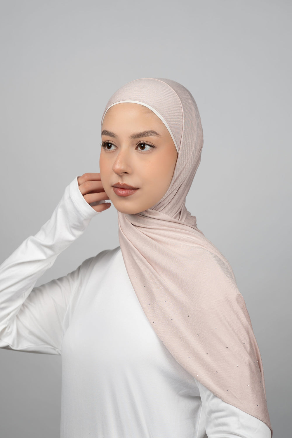 Cotton Stretch With Stones  Voile