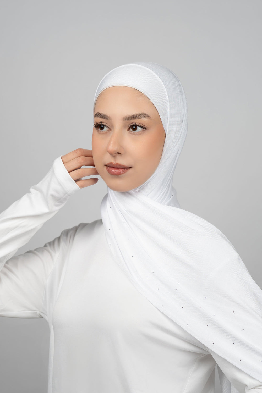 Cotton Stretch With Stones  Voile