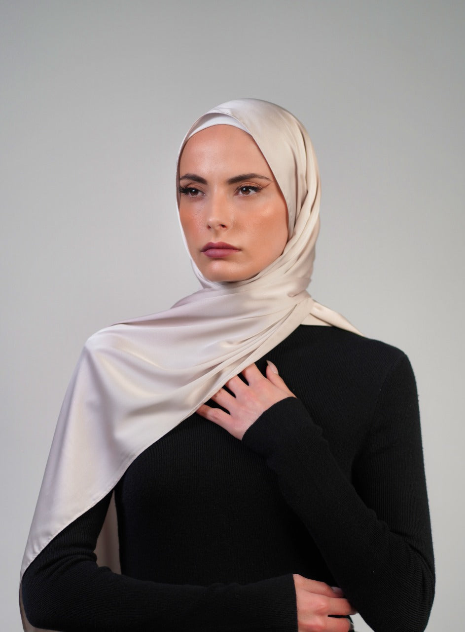 Plain Satin Hijab - Voile Fashion