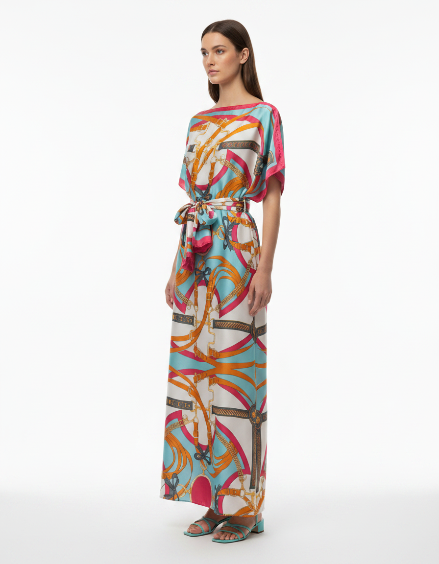 Dress with Scarf  Voile