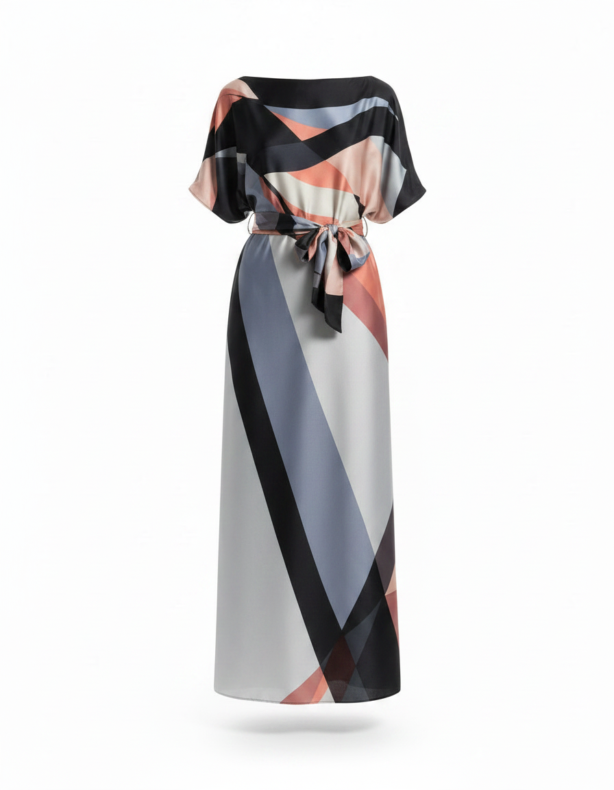 Dress with Scarf  Voile