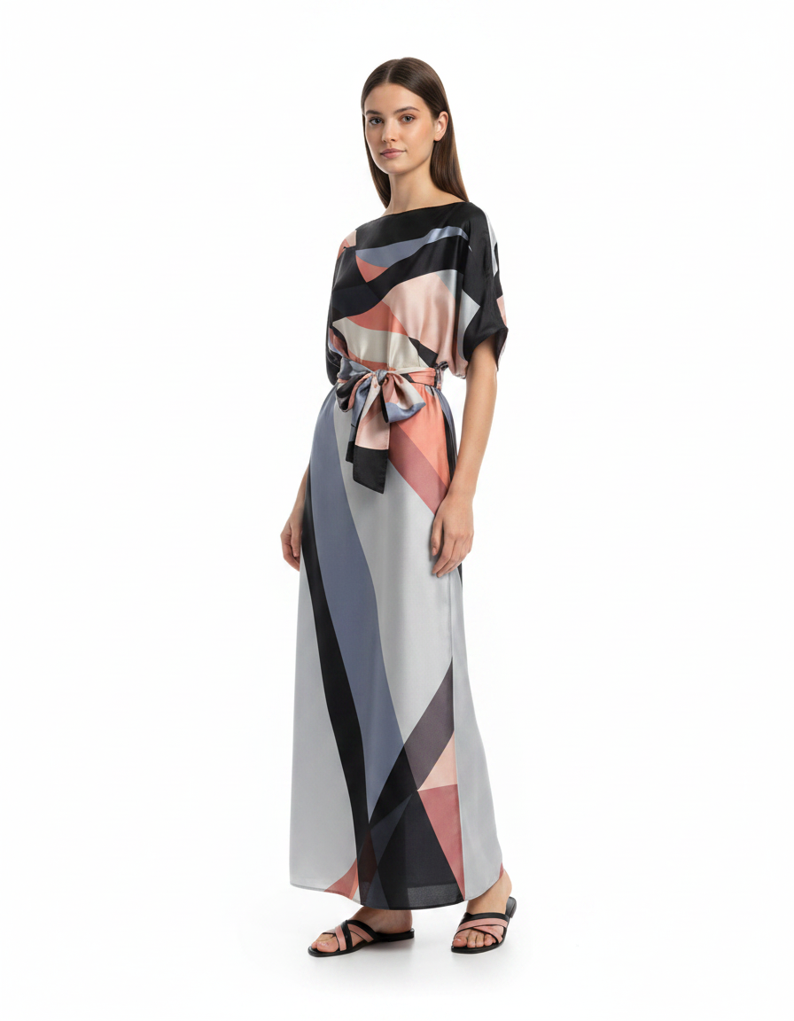 Dress with Scarf  Voile
