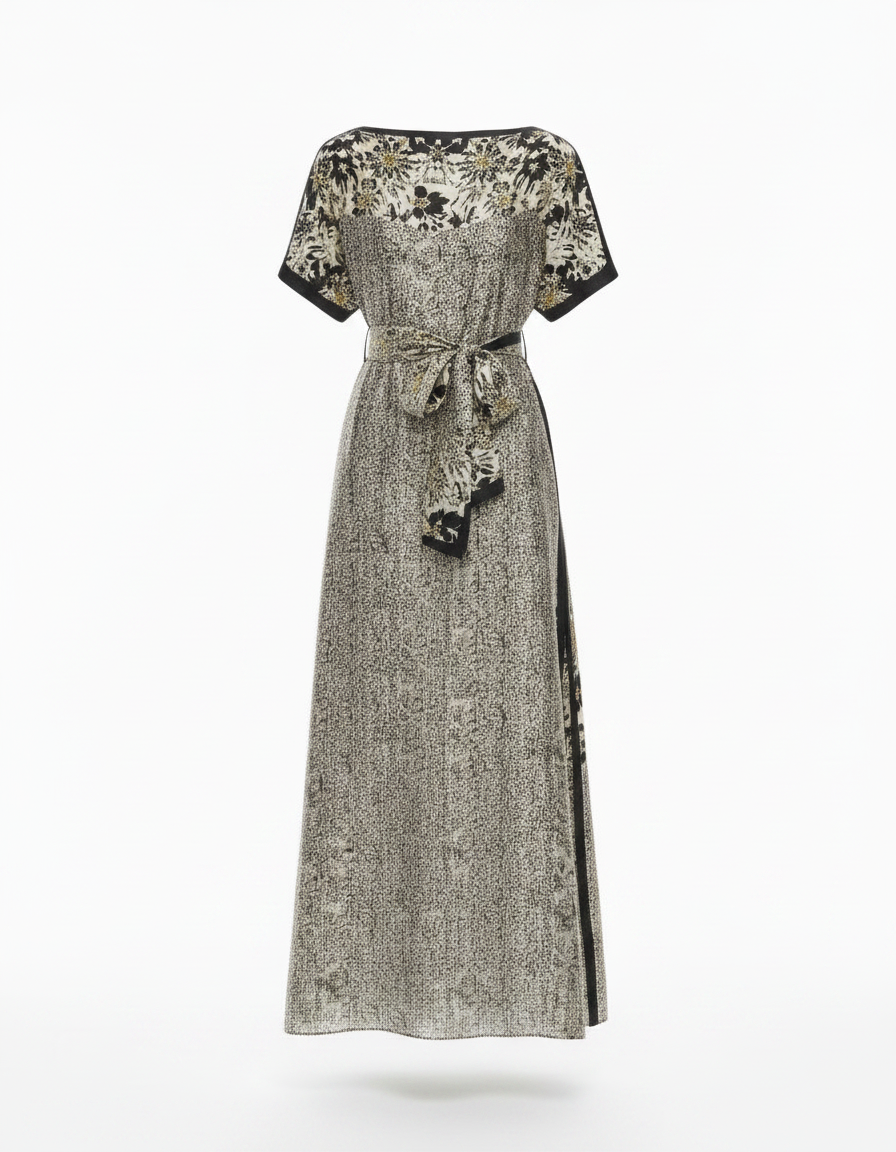 Dress with Scarf  Voile