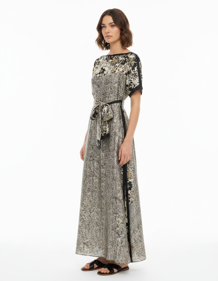 Dress with Scarf  Voile
