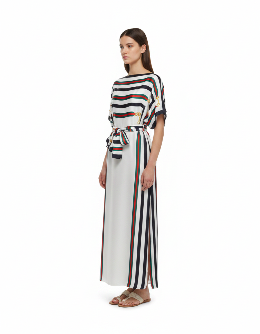 Dress with Scarf  Voile