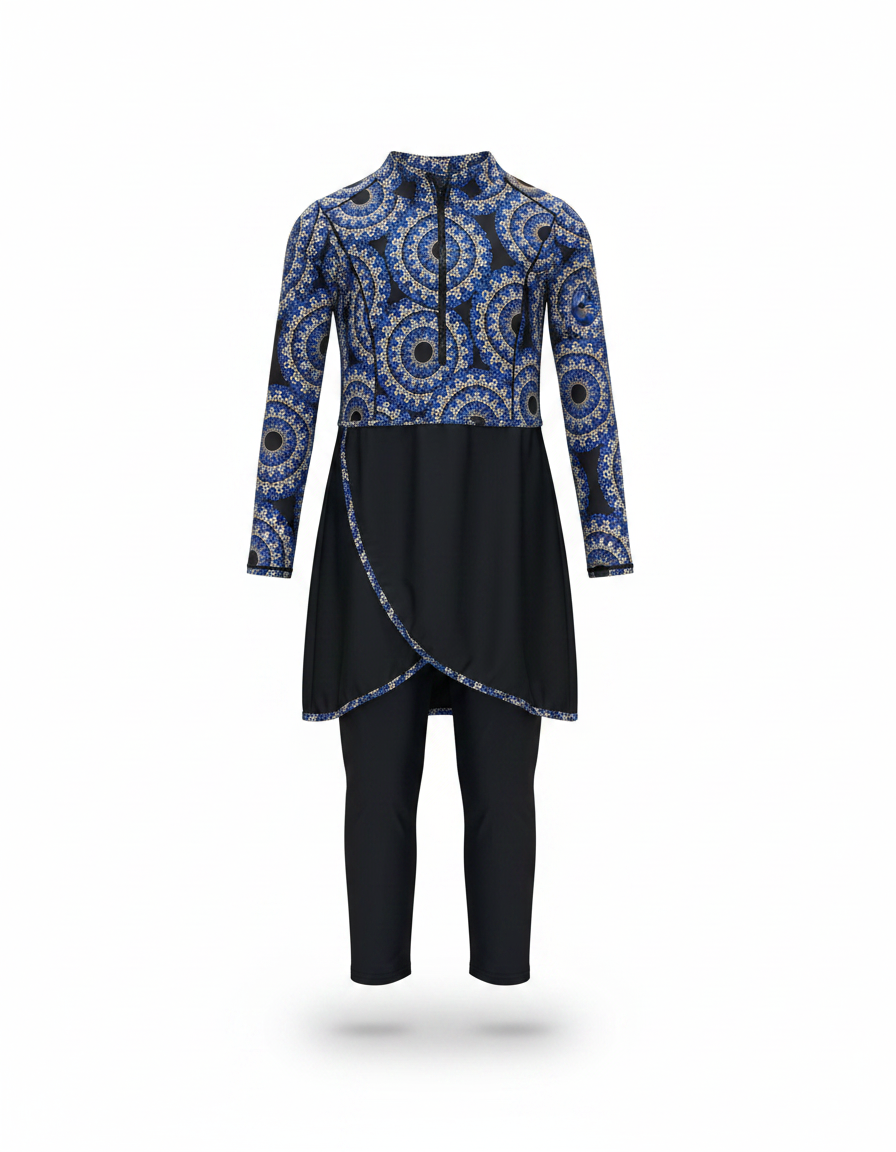 Zita Geometric Maxi Burkini – Long Sleeve  Voile