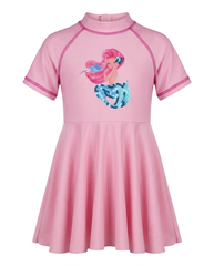 Genevieve Printed Kids Swimsuit – Short Sleeve  Voile