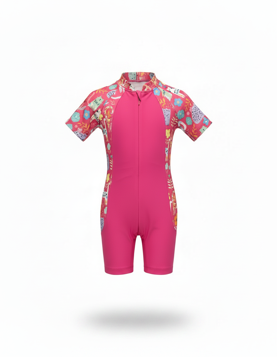 Lumiere Floral Kids Swimsuit – Short Sleeve  Voile