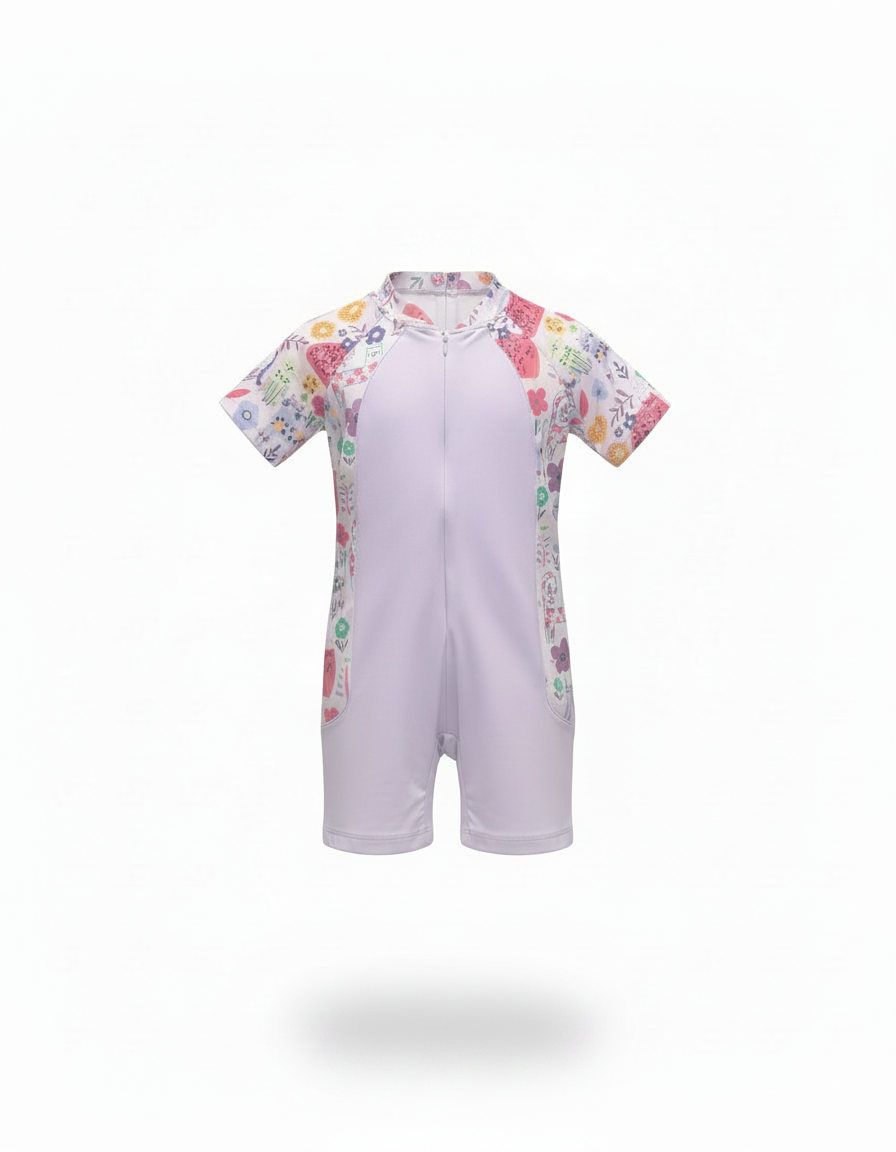 Lumiere Floral Kids Swimsuit – Short Sleeve  Voile