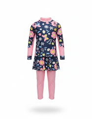 Chanel Floral Maxi Kids Swimsuit – Pull-On Long Sleeve  Voile