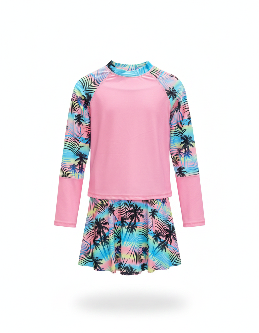 Charlise Midi Kids Swimsuit – Pull-On Long Sleeve  Voile