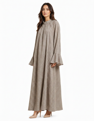 Margaux Plaid Maxi Dress – Relaxed Fit Long Sleeve  Voile
