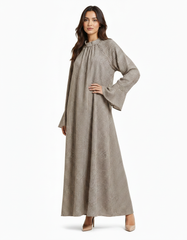 Margaux Plaid Maxi Dress – Relaxed Fit Long Sleeve  Voile