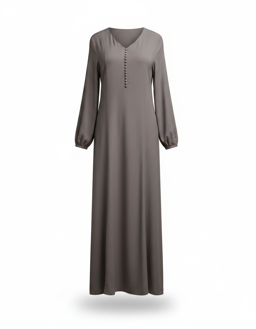 Eloise Viscose Maxi Dress – Relaxed Fit V-Neck  Voile