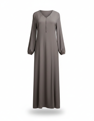 Eloise Viscose Maxi Dress – Relaxed Fit V-Neck  Voile