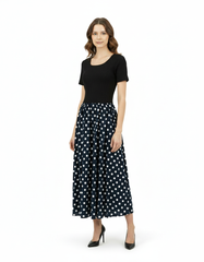 Capucine Polka Dot Midi Dress – Short Sleeve  Voile