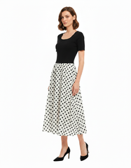Capucine Polka Dot Midi Dress – Short Sleeve  Voile
