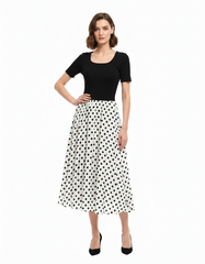 Capucine Polka Dot Midi Dress – Short Sleeve  Voile