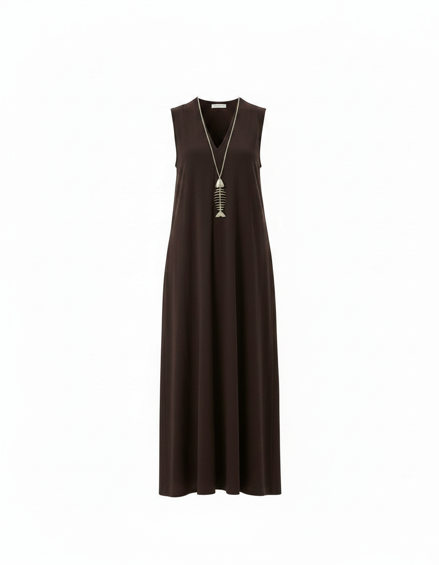 Delphine Everyday Maxi Dress – Relaxed Fit V-Neck  Voile