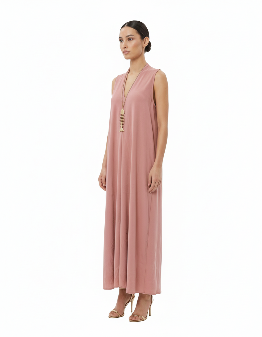 Delphine Everyday Maxi Dress – Relaxed Fit V-Neck  Voile