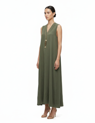 Delphine Everyday Maxi Dress – Relaxed Fit V-Neck  Voile