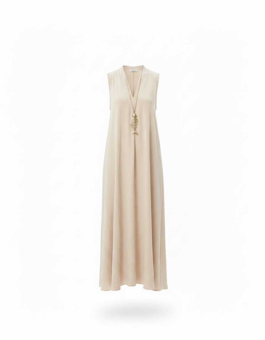 Delphine Everyday Maxi Dress – Relaxed Fit V-Neck  Voile
