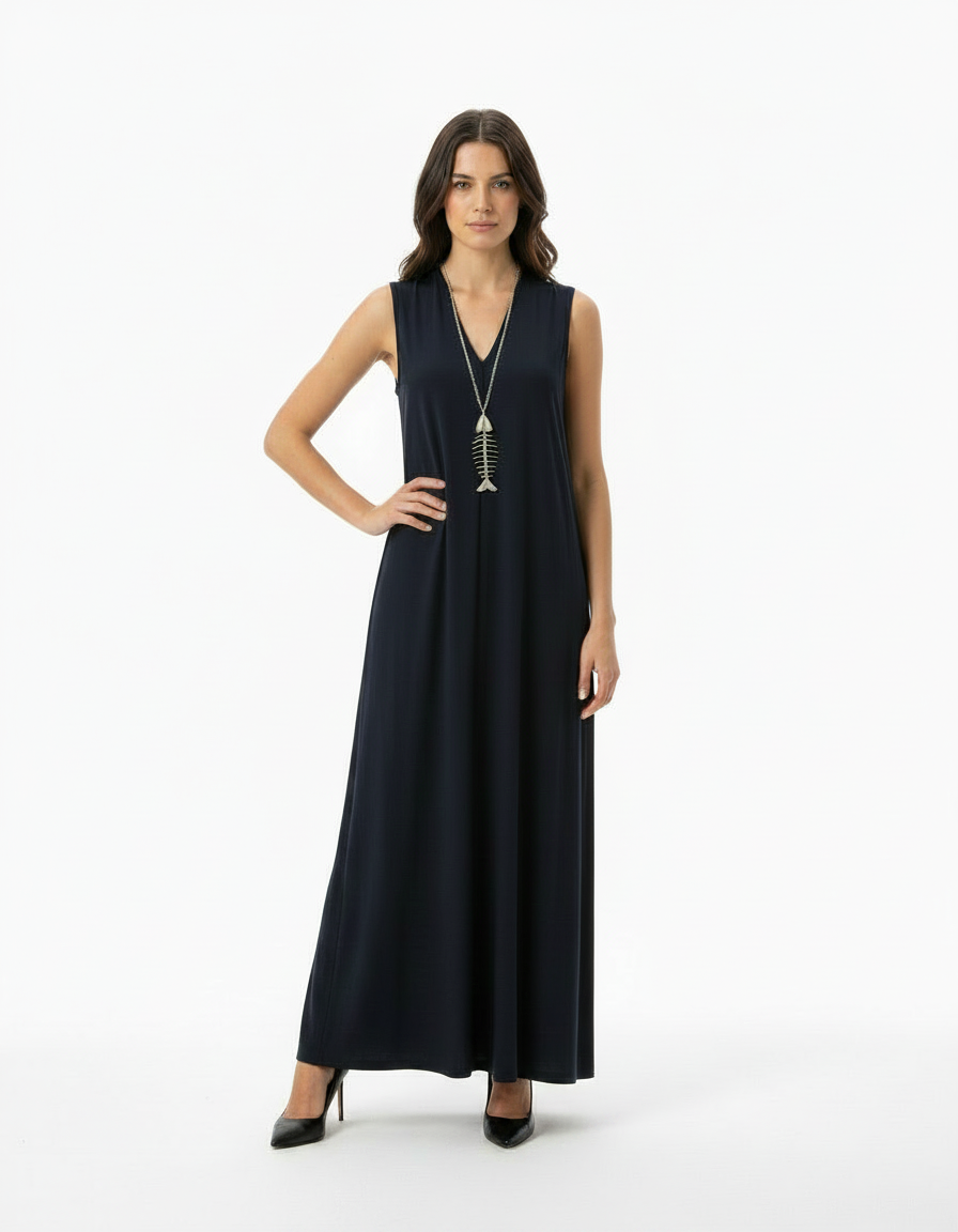 Delphine Everyday Maxi Dress – Relaxed Fit V-Neck  Voile