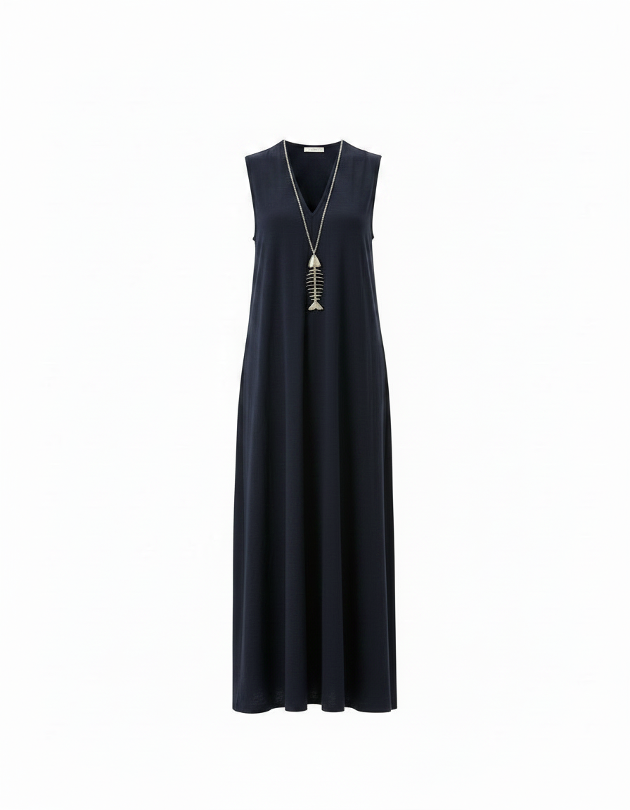 Delphine Everyday Maxi Dress – Relaxed Fit V-Neck  Voile