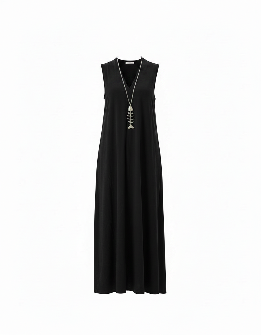 Delphine Everyday Maxi Dress – Relaxed Fit V-Neck  Voile