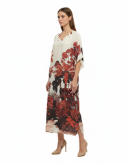 Priscille Tropical Maxi Dress – Pull-On V-Neck  Voile