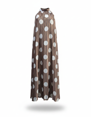 Rosalie-Marie Polka Dot Maxi Dress – Pull-On V-Neck  Voile