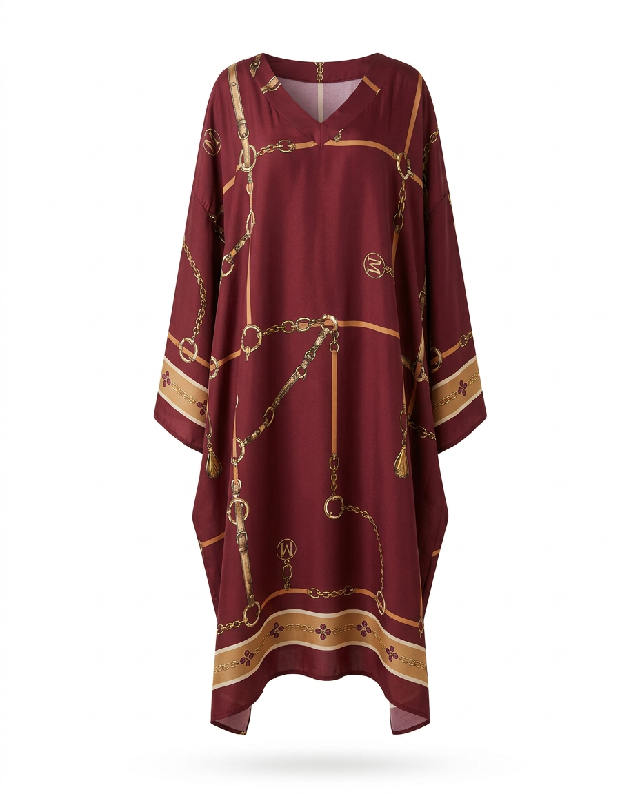 Irma Abstract Dress – Pull-On V-Neck