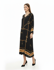 Irma Abstract Dress – Pull-On V-Neck