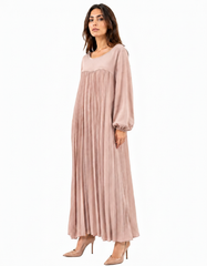 Pierrette Viscose Maxi Dress – Pull-On Long Sleeve  Voile