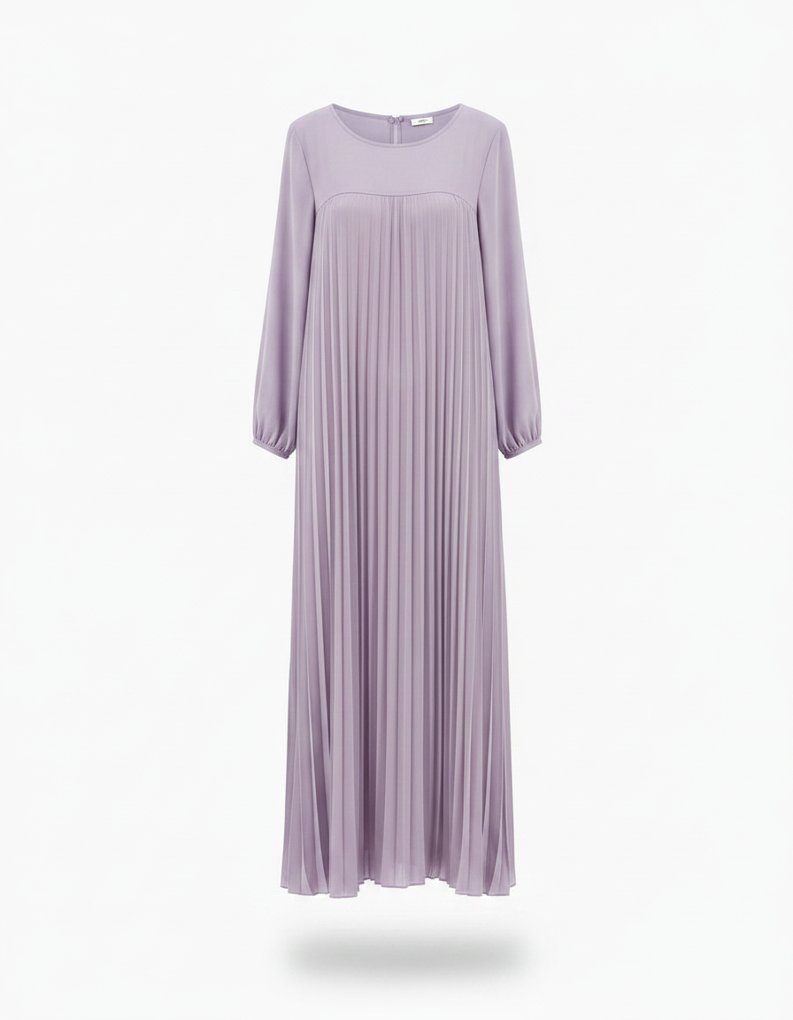 Pierrette Viscose Maxi Dress – Pull-On Long Sleeve  Voile