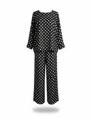 Mireille Polka Dot Co-ord Set – Relaxed Fit Long Sleeve  Voile