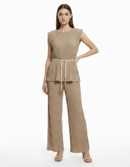 Pauline Pleated Co-ord Set – Sleeveless  Voile
