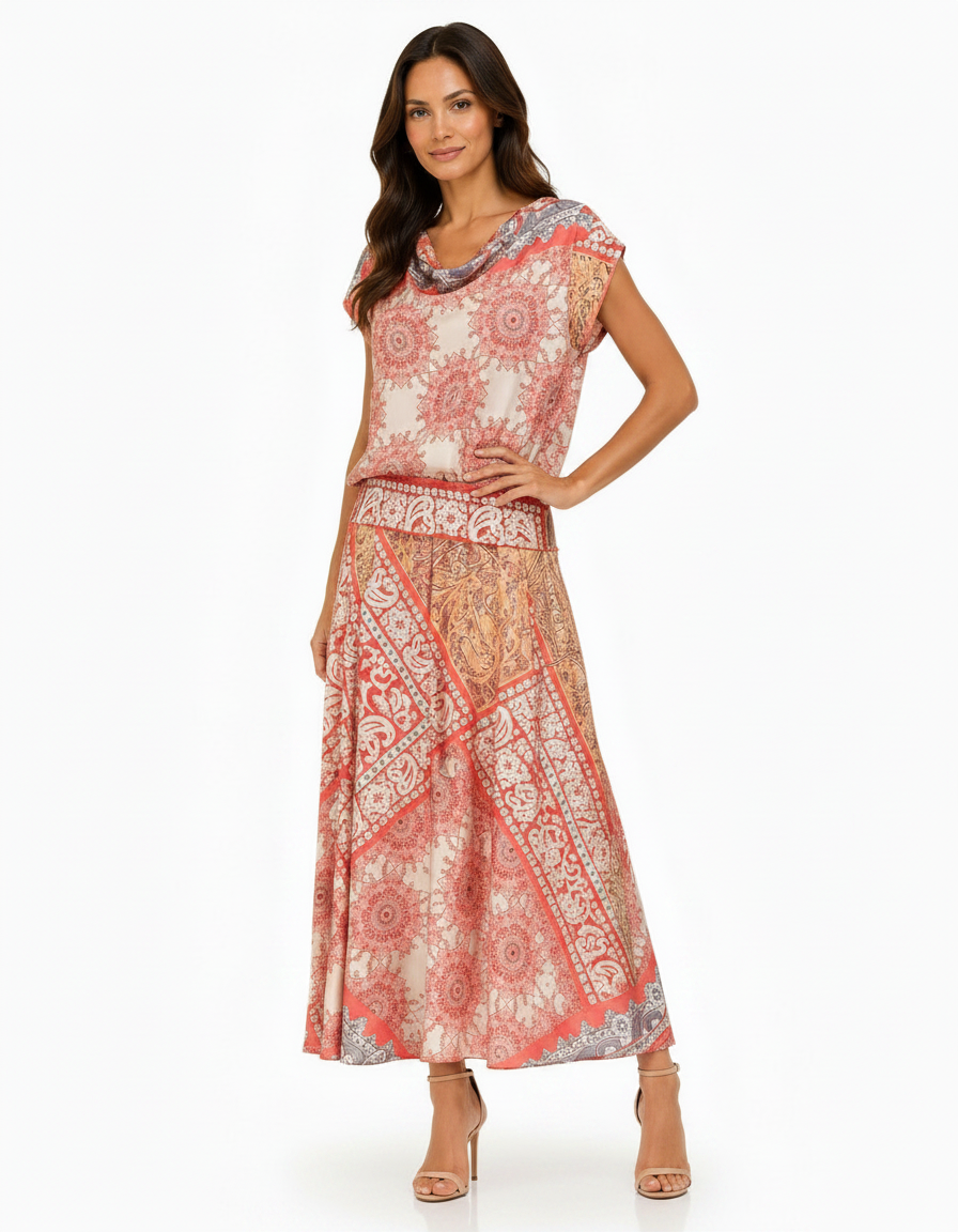Paule Tribal Co-ord Set – Pull-On Long Sleeve  Voile