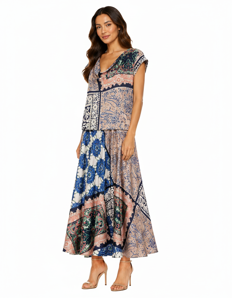 Paule Tribal Co-ord Set – Pull-On Long Sleeve  Voile