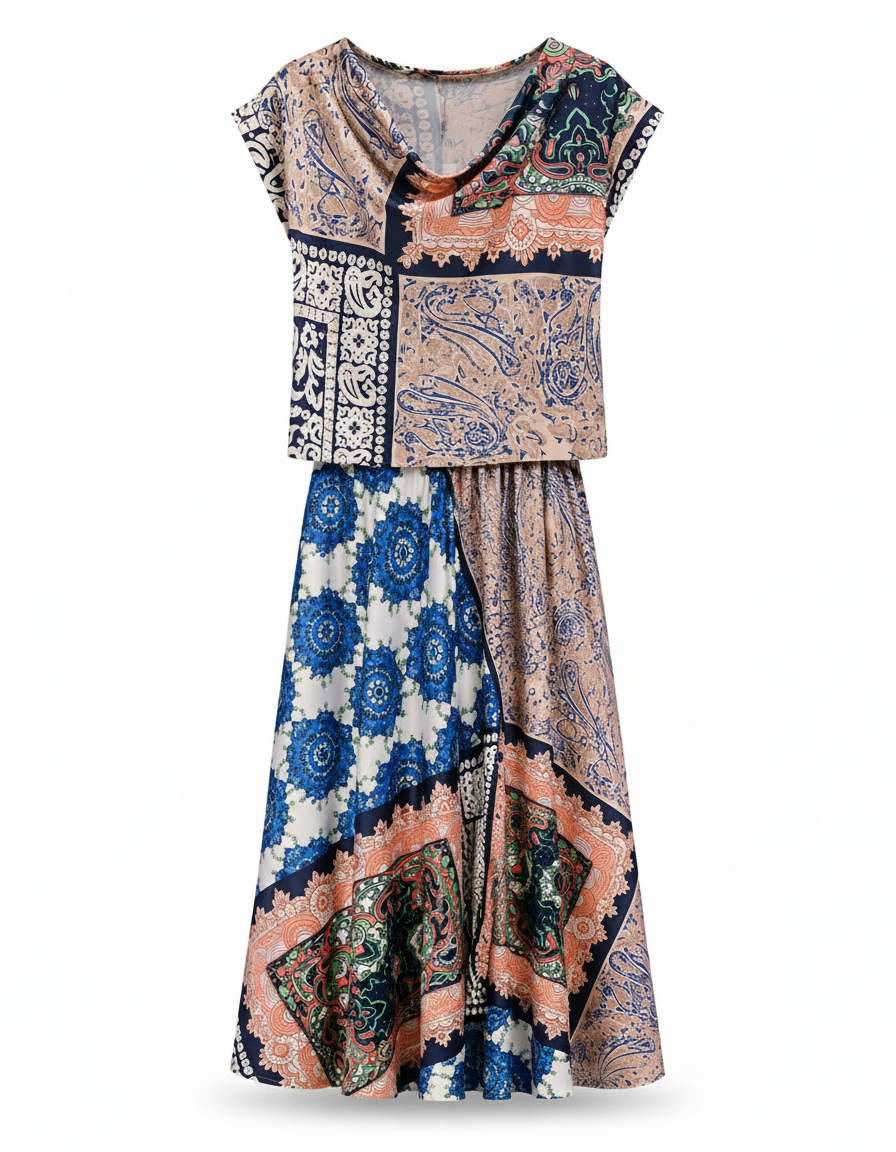Paule Tribal Co-ord Set – Pull-On Long Sleeve  Voile