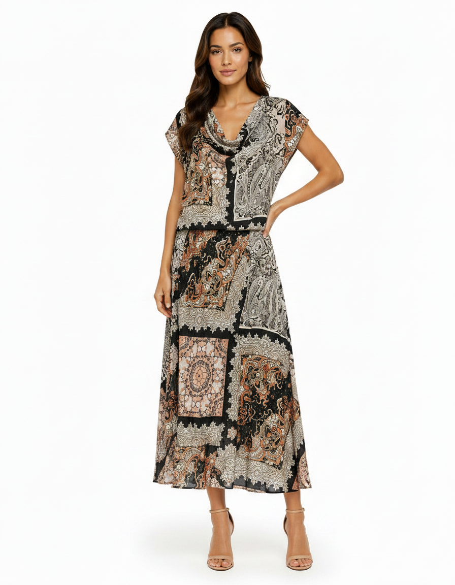 Paule Tribal Co-ord Set – Pull-On Long Sleeve  Voile