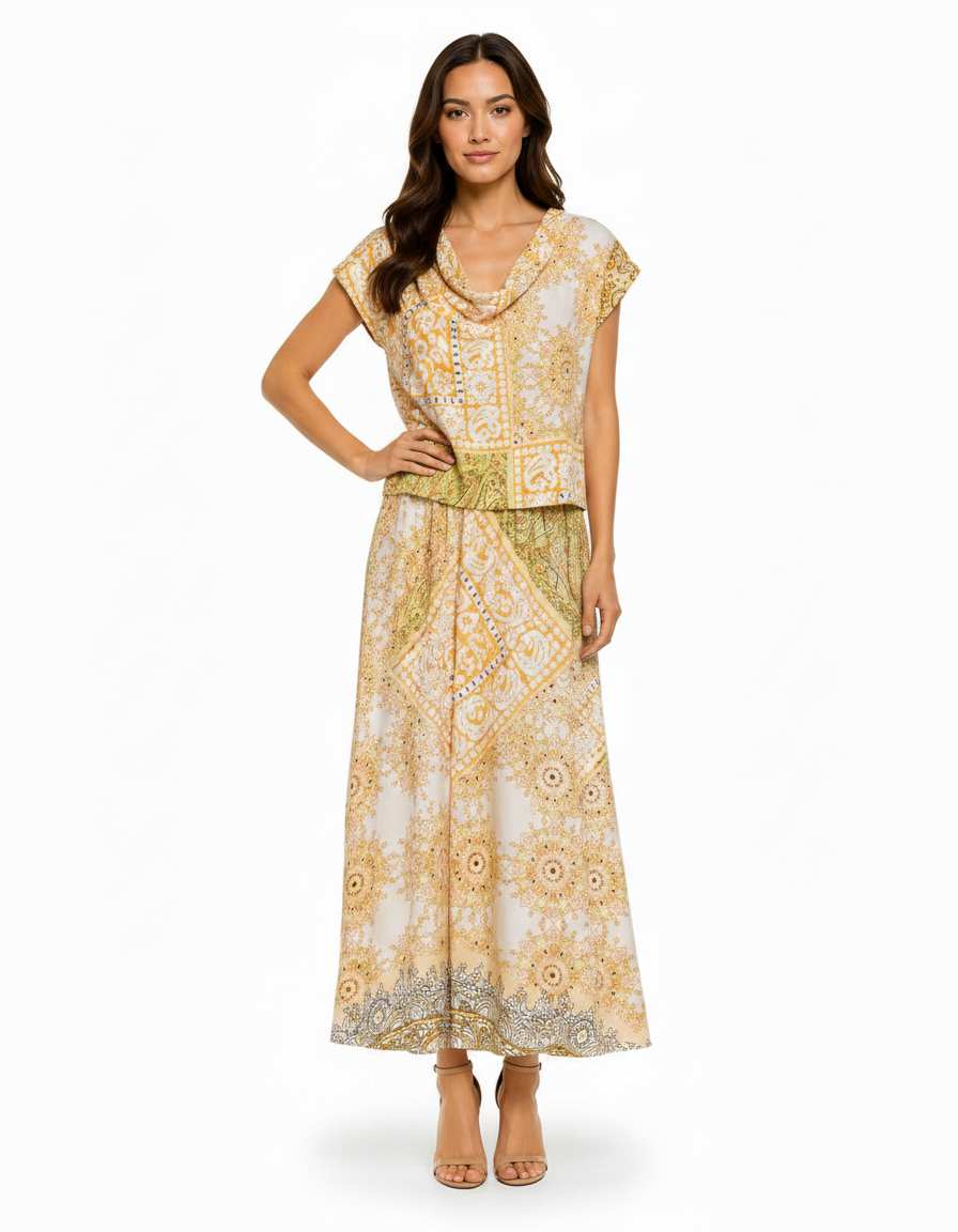 Paule Tribal Co-ord Set – Pull-On Long Sleeve  Voile