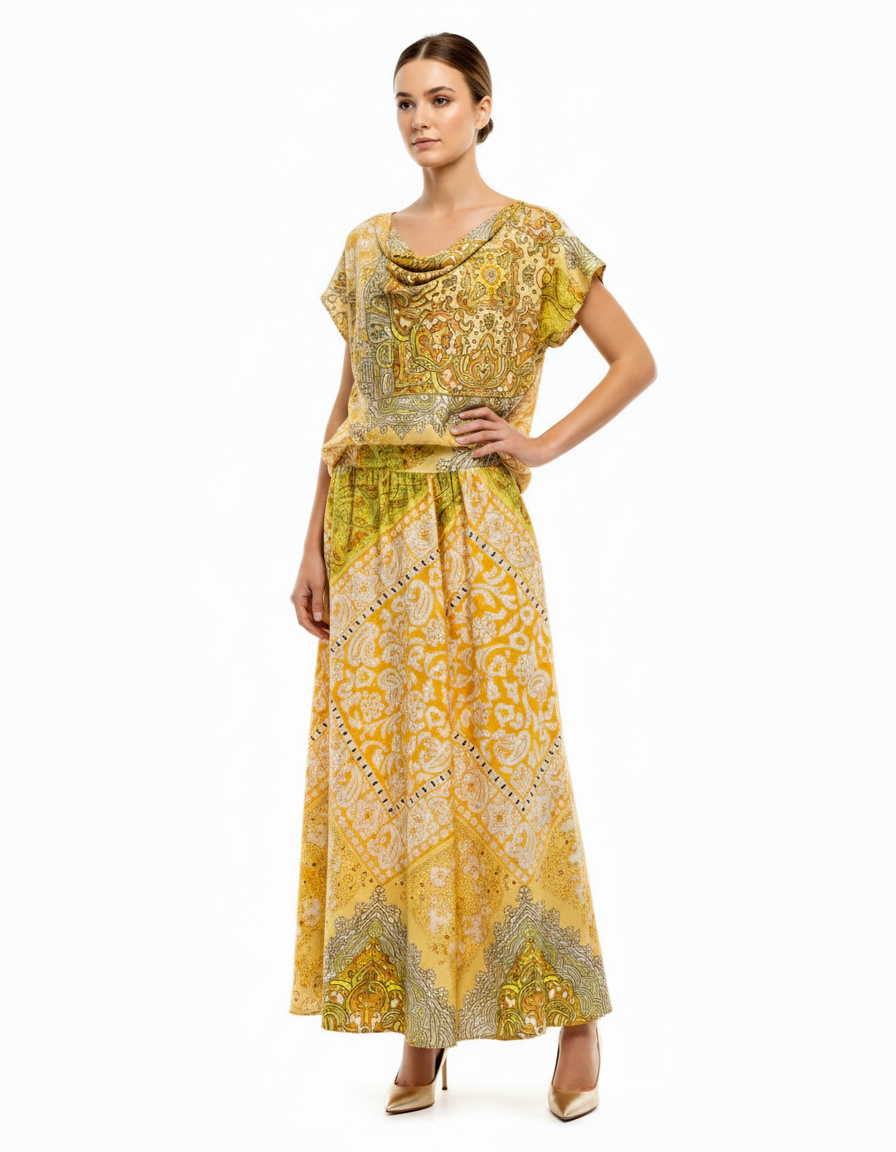 Paule Tribal Co-ord Set – Pull-On Long Sleeve  Voile